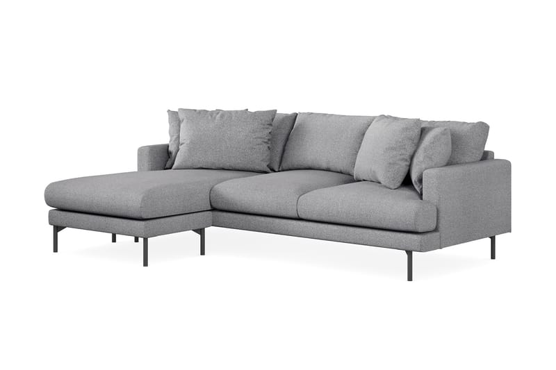 Menard 3-sits Vänstervänd L-formad Divansoffa i Tyg - Grå - Möbler - Soffa - Divansoffor & schäslongsoffa