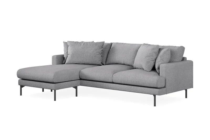 Menard 3-sits Vänstervänd L-formad Divansoffa i Tyg - Grå - Möbler - Soffa - Divansoffor & schäslongsoffa - 3 sits soffa med divan