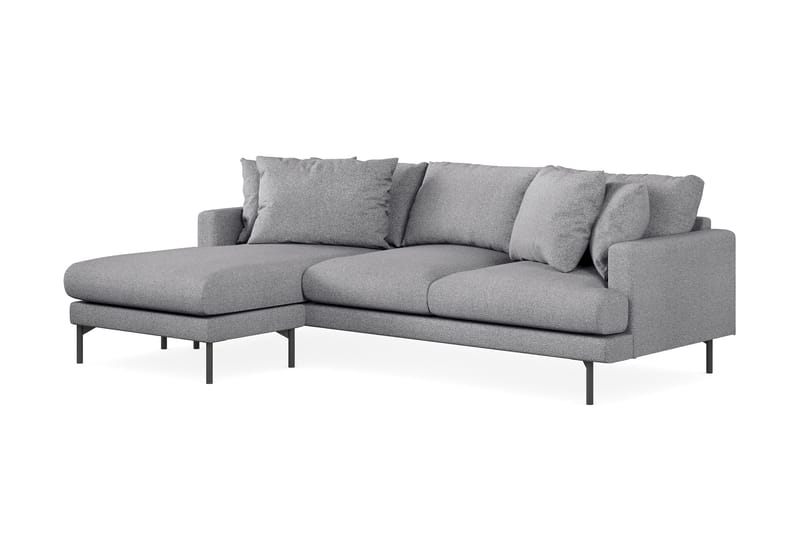 Menard 3-sits Vänstervänd L-formad Divansoffa i Tyg - Grå - Möbler - Soffa - Divansoffor & schäslongsoffa - 3 sits soffa med divan