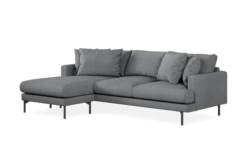 Menard 3-sits Vänstervänd L-formad Divansoffa i Tyg - Mörkgrå - Möbler - Soffa - Divansoffor & schäslongsoffa - 3 sits soffa med divan