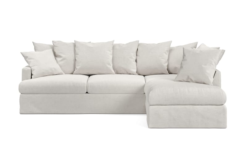 Menard 4-sits Högervänd L-formad Djup Schäslongsoffa i Tyg - Beige - Möbler - Soffa - Divansoffor & schäslongsoffa - 4 sits soffa med divan