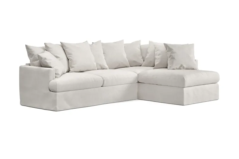 Menard 4-sits Högervänd L-formad Djup Schäslongsoffa i Tyg - Beige - Möbler - Soffa - Divansoffor & schäslongsoffa - 4 sits soffa med divan