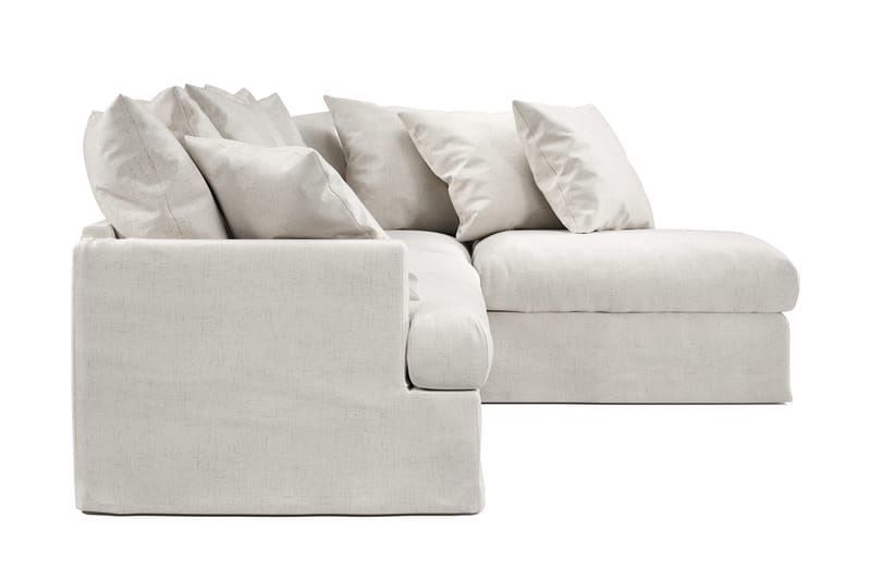 Menard 4-sits Högervänd L-formad Schäslongsoffa i Tyg - Beige - Möbler - Soffa - Divansoffor & schäslongsoffa - 4 sits soffa med divan