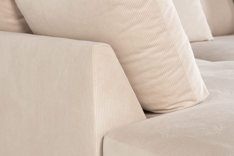 Menard 4-sits Vänstervänd L-formad Djup Schäslongsoffa i Manchester - Beige - Möbler - Soffa - Divansoffor & schäslongsoffa - 4 sits soffa med divan