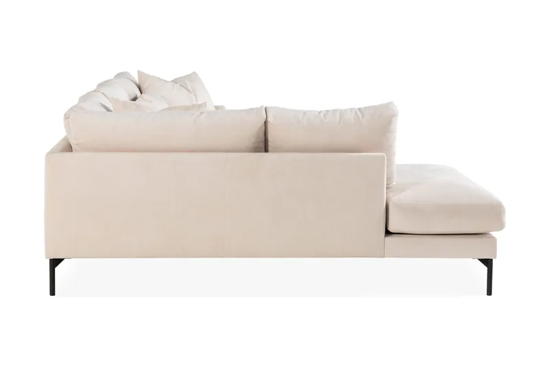 Menard 4-sits Vänstervänd L-formad Djup Schäslongsoffa i Manchester - Beige - Möbler - Soffa - Divansoffor & schäslongsoffa - 4 sits soffa med divan