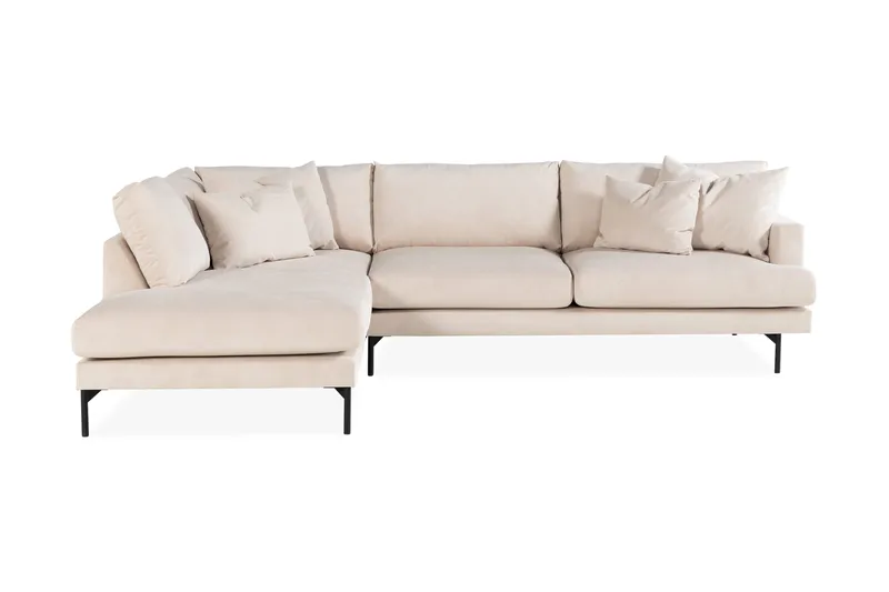 Menard 4-sits Vänstervänd L-formad Djup Schäslongsoffa i Manchester - Beige - Möbler - Soffa - Divansoffor & schäslongsoffa - 4 sits soffa med divan