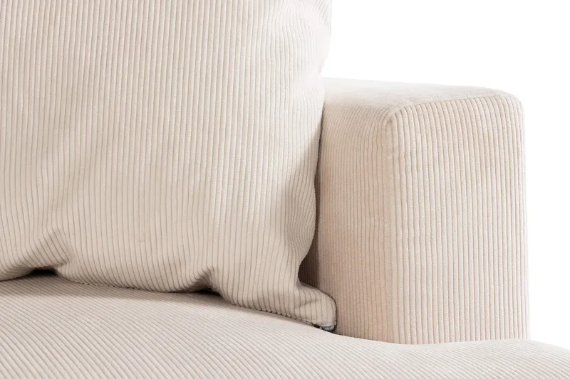 Menard 4-sits Vänstervänd L-formad Djup Schäslongsoffa i Manchester - Beige - Möbler - Soffa - Divansoffor & schäslongsoffa - 4 sits soffa med divan