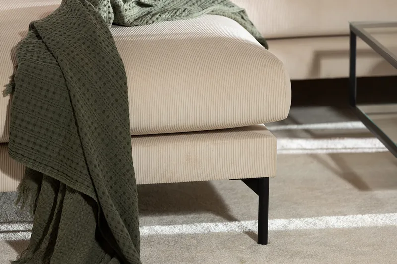 Menard 4-sits Vänstervänd L-formad Djup Schäslongsoffa i Manchester - Beige - Möbler - Soffa - Divansoffor & schäslongsoffa - 4 sits soffa med divan