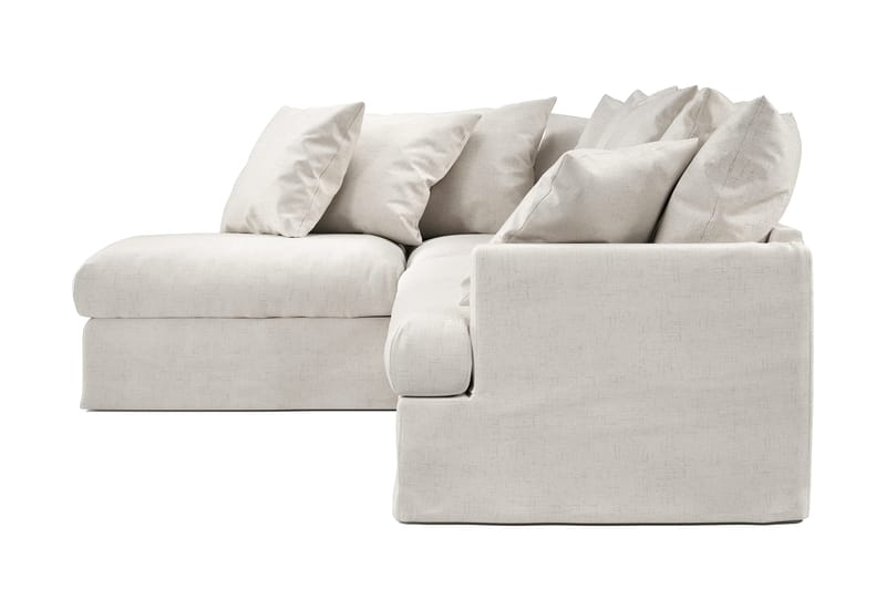 Menard 4-sits Vänstervänd L-formad Djup Schäslongsoffa i Tyg - Beige - Möbler - Soffa - Divansoffor & schäslongsoffa - 4 sits soffa med divan