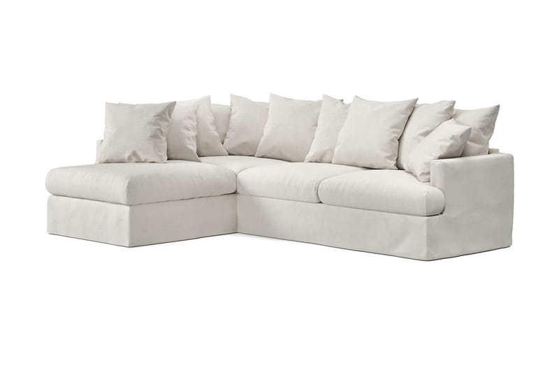 Menard 4-sits Vänstervänd L-formad Schäslongsoffa i Tyg - Beige - Möbler - Soffa - Divansoffor & schäslongsoffa - 4 sits soffa med divan