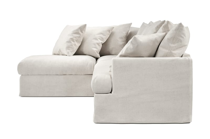 Menard 4-sits Vänstervänd L-formad Schäslongsoffa i Tyg - Beige - Möbler - Soffa - Divansoffor & schäslongsoffa - 4 sits soffa med divan