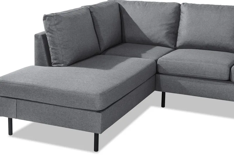 Peppe 4-sits Vänstervänd L-formad Schäslongsoffa i Tyg - Ljusgrå - Möbler - Soffa - Divansoffor & schäslongsoffa - 4 sits soffa med divan
