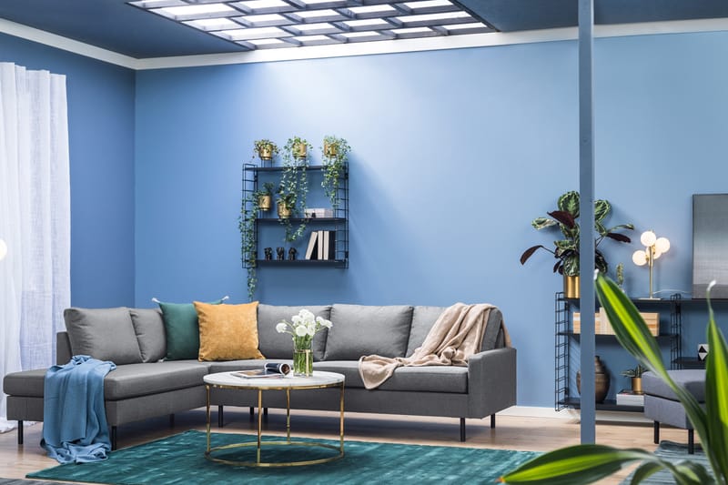 Peppe 4-sits Vänstervänd L-formad Schäslongsoffa i Tyg - Ljusgrå - Möbler - Soffa - Divansoffor & schäslongsoffa - 4 sits soffa med divan