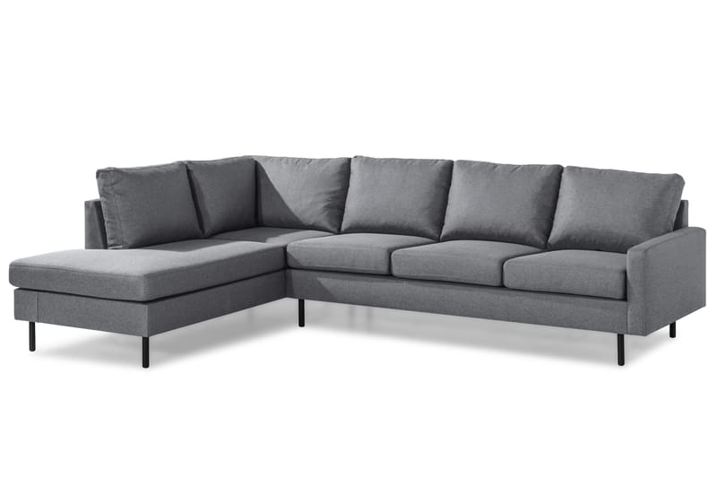 Peppe 4-sits Vänstervänd L-formad Schäslongsoffa i Tyg - Ljusgrå - Möbler - Soffa - Divansoffor & schäslongsoffa - 4 sits soffa med divan