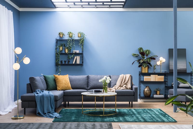 Peppe 4-sits Vänstervänd L-formad Schäslongsoffa i Tyg - Mörkgrå - Möbler - Soffa - Divansoffor & schäslongsoffa - 4 sits soffa med divan