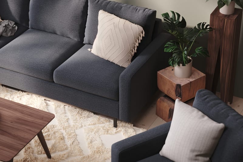 Peppe 4-sits Vänstervänd L-formad Schäslongsoffa i Tyg - Mörkgrå - Möbler - Soffa - Divansoffor & schäslongsoffa - 4 sits soffa med divan