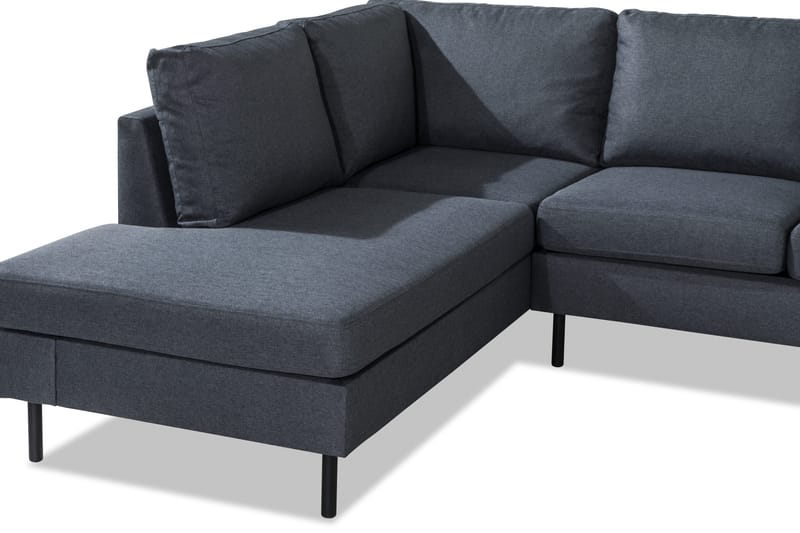 Peppe 4-sits Vänstervänd L-formad Schäslongsoffa i Tyg - Mörkgrå - Möbler - Soffa - Divansoffor & schäslongsoffa - 4 sits soffa med divan