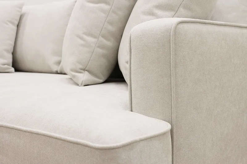 Rossita 4-sits Vänstervänd L-formad Djup Schäslongsoffa i Tyg - Beige - Möbler - Soffa - Divansoffor & schäslongsoffa - 4 sits soffa med divan