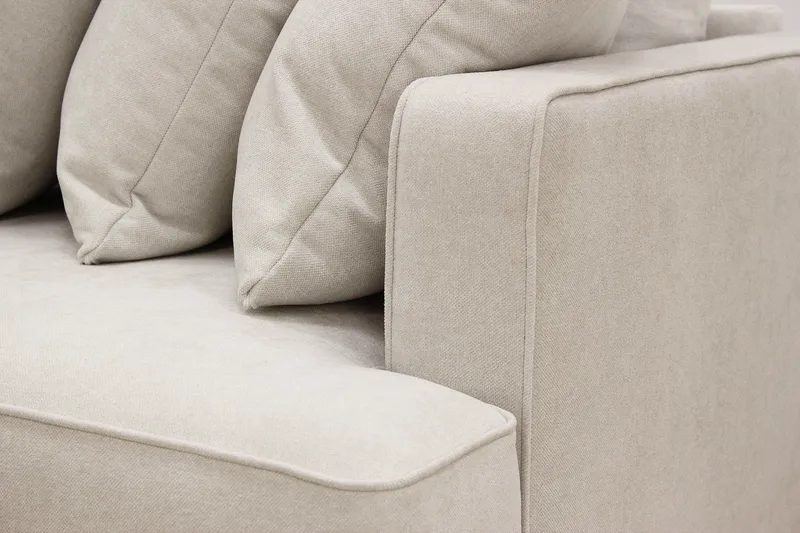 Rossita 4-sits Vänstervänd L-formad Djup Schäslongsoffa med Hel dyna i Tyg - Beige - Möbler - Soffa - Divansoffor & schäslongsoffa - 4 sits soffa med divan