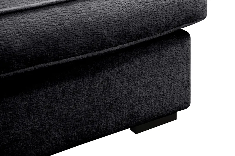 Rossita Lyx 4-sits Vänstervänd L-formad Extra Djup Schäslongsoffa i Chenille - Svart Chenille - Möbler - Soffa - Divansoffor & schäslongsoffa - 4 sits soffa med divan
