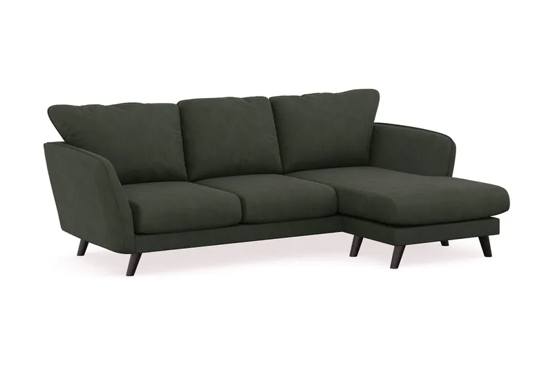 Trend Lyx 3-sits Högervänd L-formad Divansoffa i Manchester - Mörkgrön - Möbler - Soffa - Divansoffor & schäslongsoffa - 4 sits soffa med divan