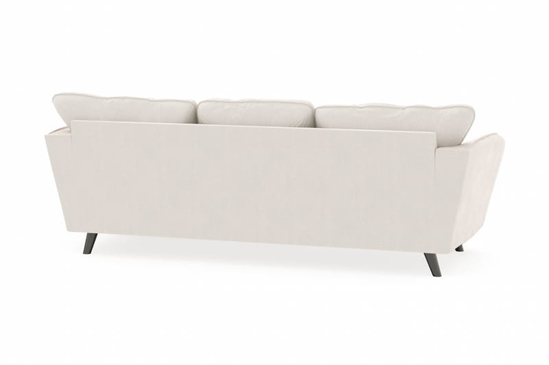 Trend Lyx 3-sits Högervänd L-formad Divansoffa i Sammet - Krämvit - Möbler - Soffa - Divansoffor & schäslongsoffa