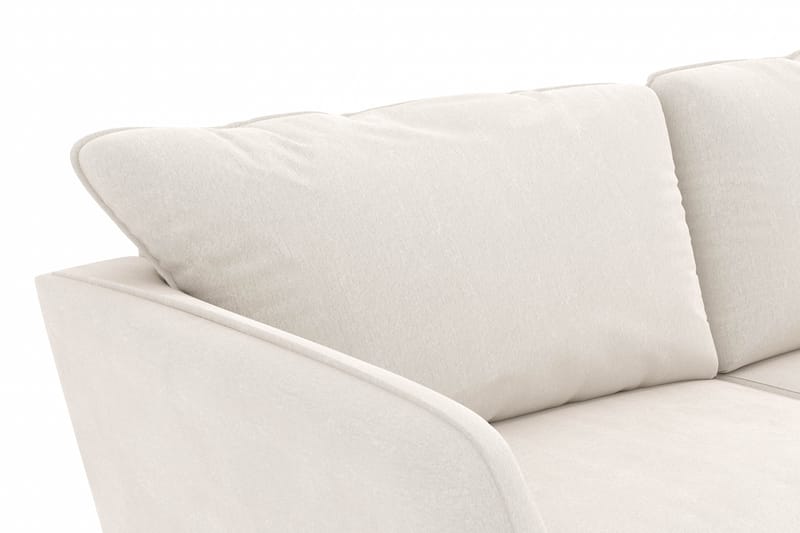Trend Lyx 3-sits Högervänd L-formad Divansoffa i Sammet - Krämvit - Möbler - Soffa - Divansoffor & schäslongsoffa