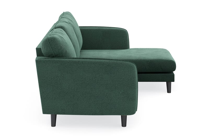 Trend Lyx 3-sits Högervänd L-formad Divansoffa i Sammet - Mörkgrön - Möbler - Soffa - Divansoffor & schäslongsoffa
