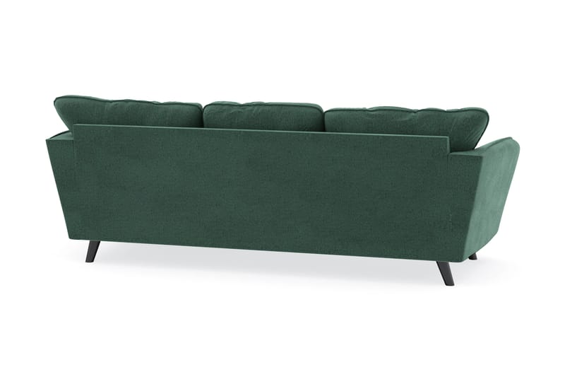 Trend Lyx 3-sits Högervänd L-formad Divansoffa i Sammet - Mörkgrön - Möbler - Soffa - Divansoffor & schäslongsoffa