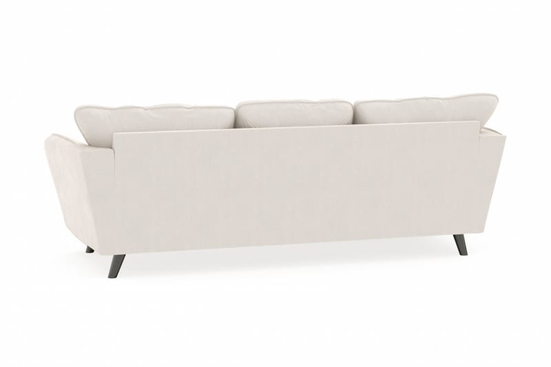 Trend Lyx 3-sits Vänstervänd L-formad Divansoffa i Sammet - Krämvit - Möbler - Soffa - Divansoffor & schäslongsoffa