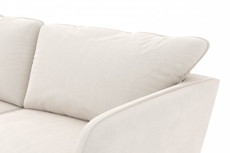 Trend Lyx 3-sits Vänstervänd L-formad Divansoffa i Sammet - Krämvit - Möbler - Soffa - Divansoffor & schäslongsoffa