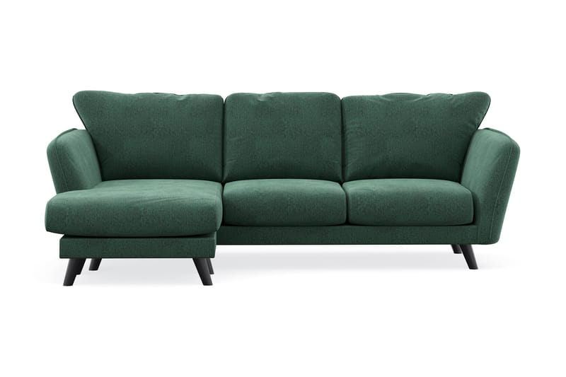 Trend Lyx 3-sits Vänstervänd L-formad Divansoffa i Sammet - Mörkgrön - Möbler - Soffa - Divansoffor & schäslongsoffa