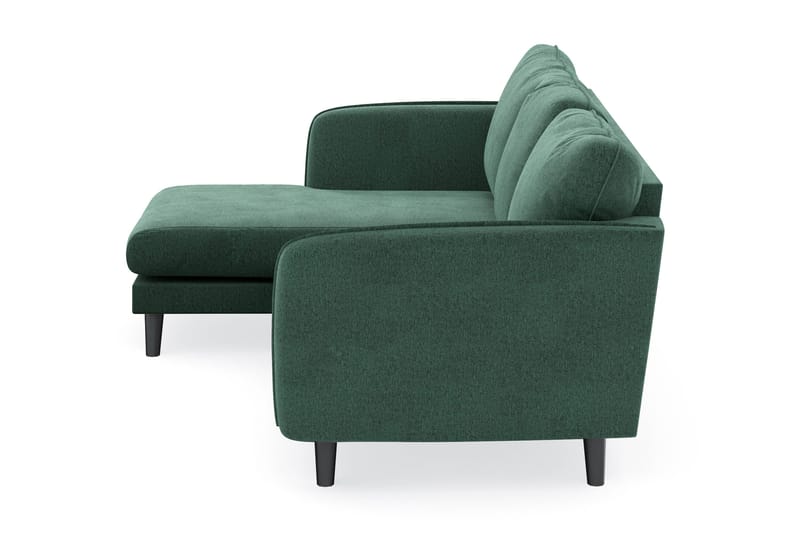 Trend Lyx 3-sits Vänstervänd L-formad Divansoffa i Sammet - Mörkgrön - Möbler - Soffa - Divansoffor & schäslongsoffa - 4 sits soffa med divan
