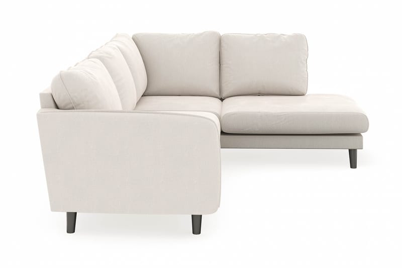 Trend Lyx 4-sits Högervänd L-formad Schäslongsoffa i Sammet - Krämvit - Möbler - Soffa - Divansoffor & schäslongsoffa - 4 sits soffa med divan