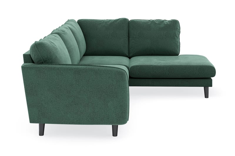 Trend Lyx 4-sits Högervänd L-formad Schäslongsoffa i Sammet - Mörkgrön - Möbler - Soffa - Divansoffor & schäslongsoffa - 4 sits soffa med divan