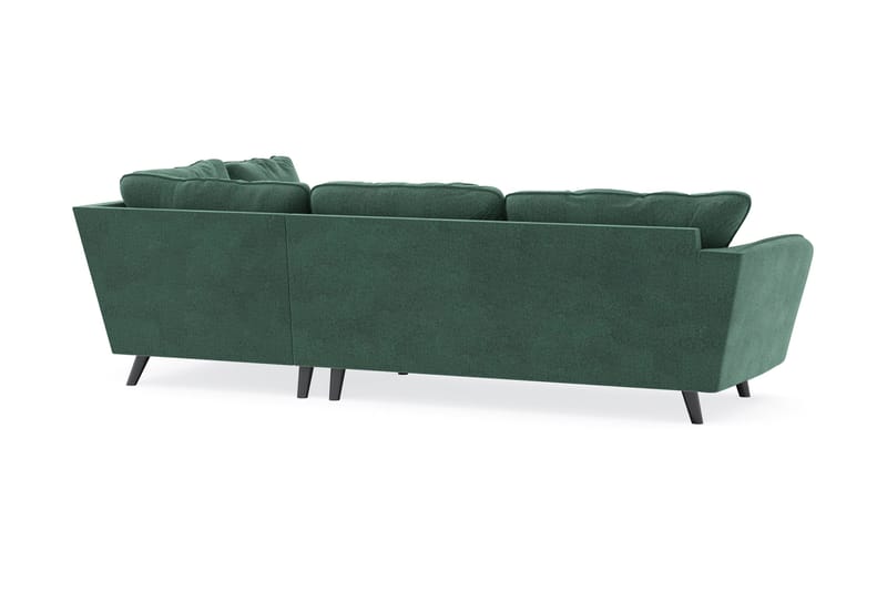 Trend Lyx 4-sits Högervänd L-formad Schäslongsoffa i Sammet - Mörkgrön - Möbler - Soffa - Divansoffor & schäslongsoffa - 4 sits soffa med divan