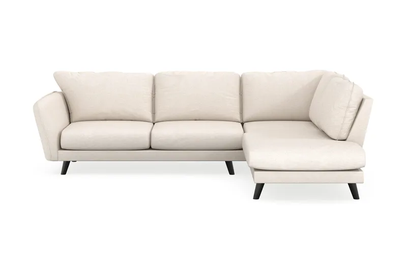 Trend Lyx 4-sits Högervänd L-formad Schäslongsoffa i Tyg, Beige