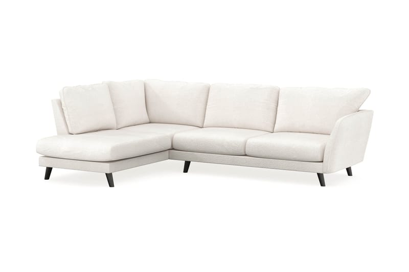 Trend Lyx 4-sits Vänstervänd L-formad Schäslongsoffa i Bouclé - Vit - Möbler - Soffa - Divansoffor & schäslongsoffa - 4 sits soffa med divan