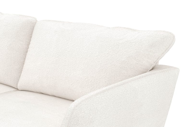 Trend Lyx 4-sits Vänstervänd L-formad Schäslongsoffa i Bouclé - Vit - Möbler - Soffa - Divansoffor & schäslongsoffa