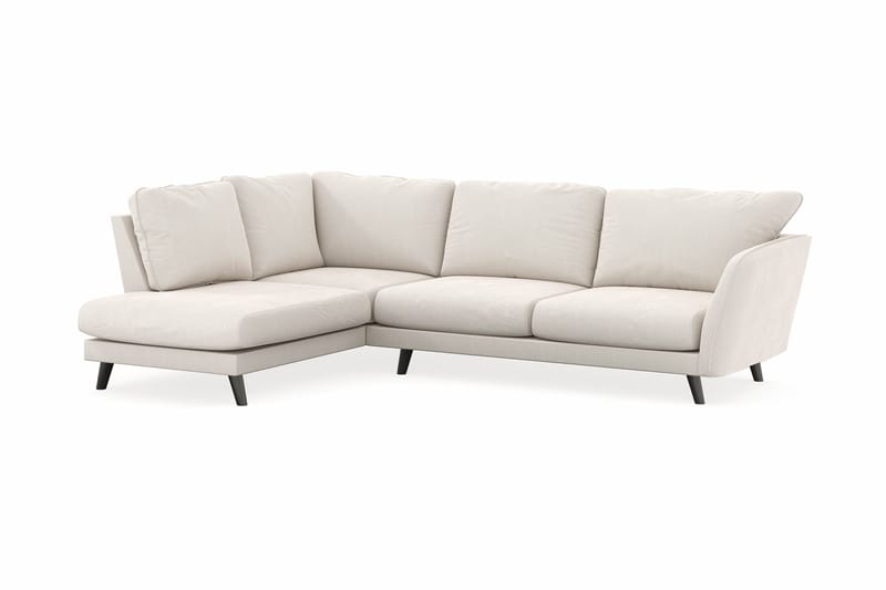 Trend Lyx 4-sits Vänstervänd L-formad Schäslongsoffa i Sammet - Krämvit - Möbler - Soffa - Divansoffor & schäslongsoffa - 4 sits soffa med divan