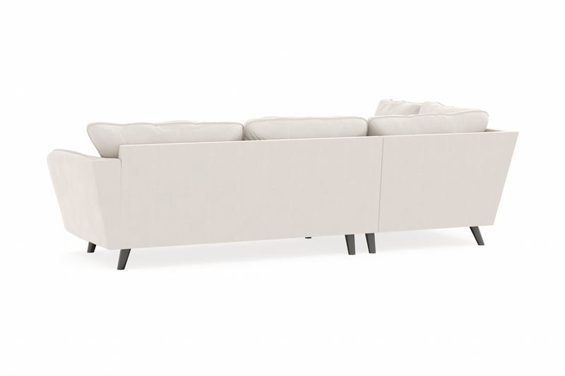 Trend Lyx 4-sits Vänstervänd L-formad Schäslongsoffa i Sammet - Krämvit - Möbler - Soffa - Divansoffor & schäslongsoffa