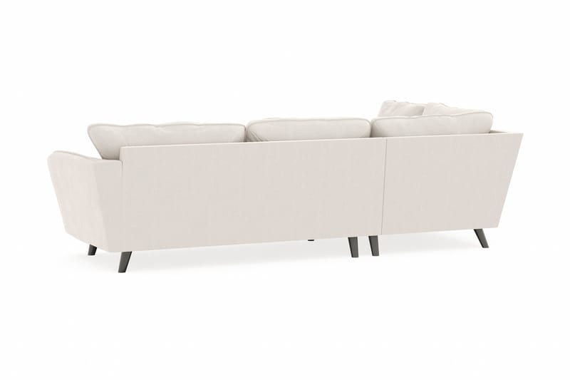 Trend Lyx 4-sits Vänstervänd L-formad Schäslongsoffa i Sammet - Krämvit - Möbler - Soffa - Divansoffor & schäslongsoffa - 4 sits soffa med divan