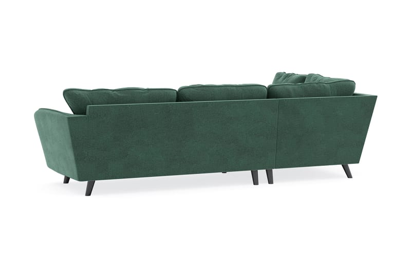 Trend Lyx 4-sits Vänstervänd L-formad Schäslongsoffa i Sammet - Mörkgrön - Möbler - Soffa - Divansoffor & schäslongsoffa