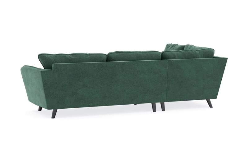 Trend Lyx 4-sits Vänstervänd L-formad Schäslongsoffa i Sammet - Mörkgrön - Möbler - Soffa - Divansoffor & schäslongsoffa - 4 sits soffa med divan