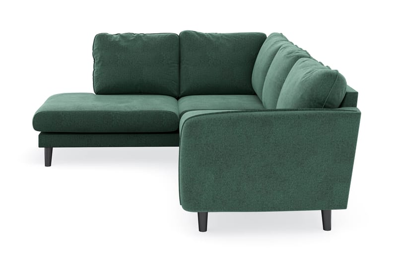 Trend Lyx 4-sits Vänstervänd L-formad Schäslongsoffa i Sammet - Mörkgrön - Möbler - Soffa - Divansoffor & schäslongsoffa - 4 sits soffa med divan