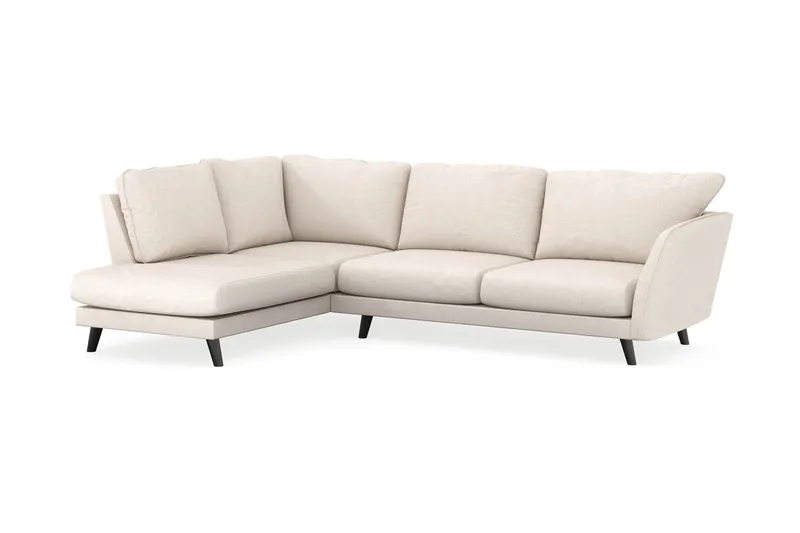Trend Lyx 4-sits Vänstervänd L-formad Schäslongsoffa i Tyg - Beige - Möbler - Soffa - Divansoffor & schäslongsoffa - 4 sits soffa med divan