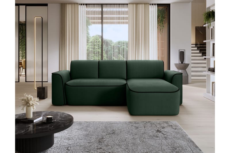 Ume 4-sits Soffa med Divan - Grön - Möbler - Soffa - Divansoffor & schäslongsoffa - 4 sits soffa med divan