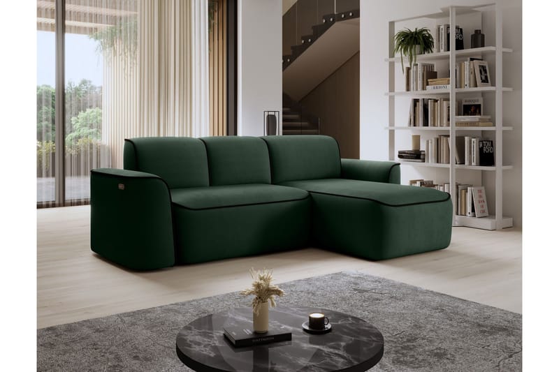 Ume 4-sits Soffa med Divan - Grön - Möbler - Soffa - Divansoffor & schäslongsoffa - 4 sits soffa med divan
