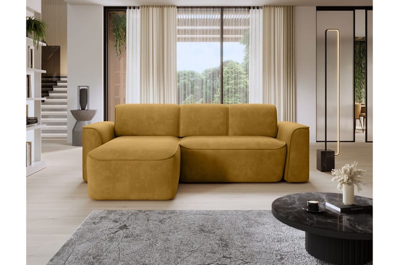 Ume 4-sits Soffa med Divan - Gul - Möbler - Soffa - Divansoffor & schäslongsoffa - 4 sits soffa med divan