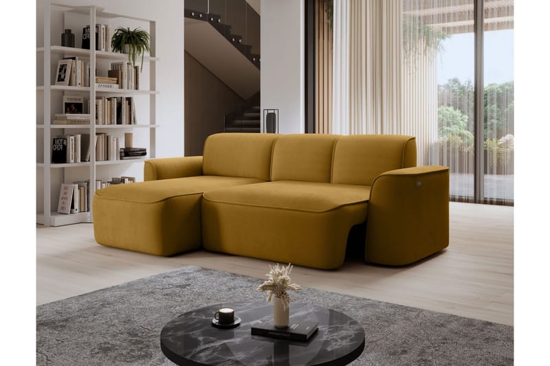 Ume 4-sits Soffa med Divan - Gul - Möbler - Soffa - Divansoffor & schäslongsoffa - 4 sits soffa med divan